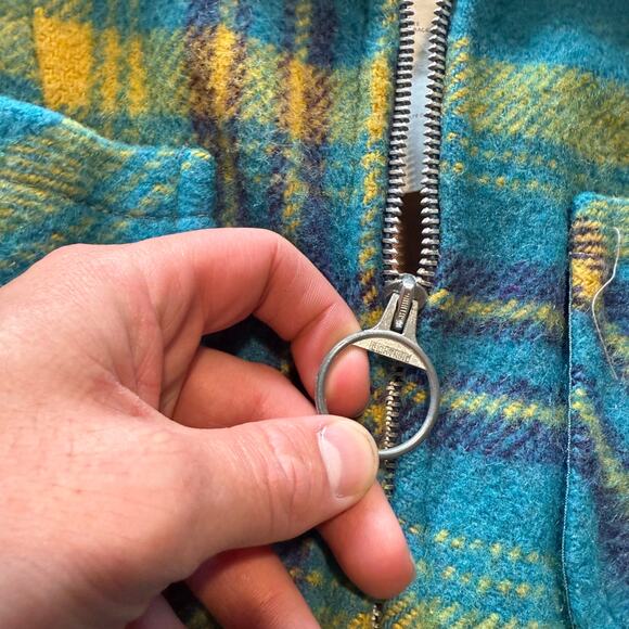 Women's Vintage 1940's Canadian Sportswear Silpit Blue Wool Lined Jacket Sz 10 - Picture 3 of 11